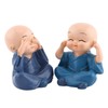 Tiiyee 4 Monks Figurine Statue, Little Monks Hear No Evil