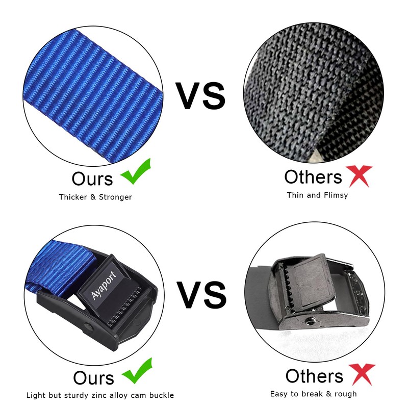 Ayaport Lashing Straps with Buckles Adjustable Cam Buckle Tie Down