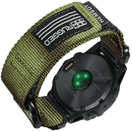 HEMSUT Nylon Sports Watch Band, 26mm Military Strap Compatible with Garmin Instinct 3 50mm/Fenix 8 51mm/7X/7X Pro/6X/6X Pro/5X/5X Plus, Tactix 7 Pro/Delta, Quatix 6X/5X, Descent MK1/MK2, Instinct 2X