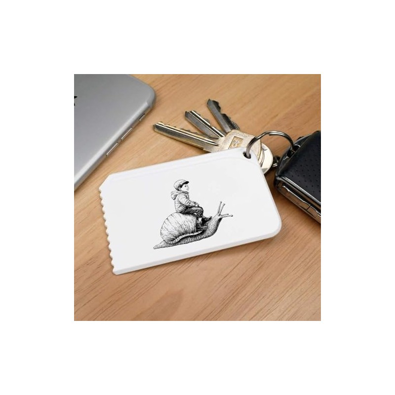 Azeeda 'Boy Riding Snail' Plastic Ice Scraper (IC00038663)