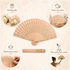 Ligynotu 6Pcs Vintage Bamboo Folding Fans Wedding Wooden Hollow Carved