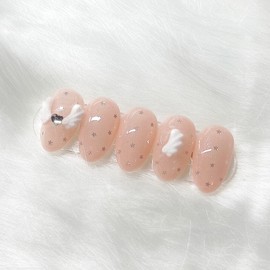 [Handmade Nail Tips] Angel Core Nail Tips - Short Ballerina / [수제네일팁] 엔젤코어 네일팁 - 숏발레리나