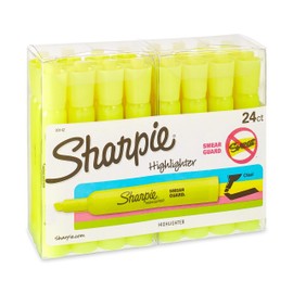 Sharpie Accent : Tank Style Highlighter, Chisel Tip, Fluorescent Yellow Ink, 12 per Pack -:- Sold as 2 Packs of - 12 - / - Total of 24 Each