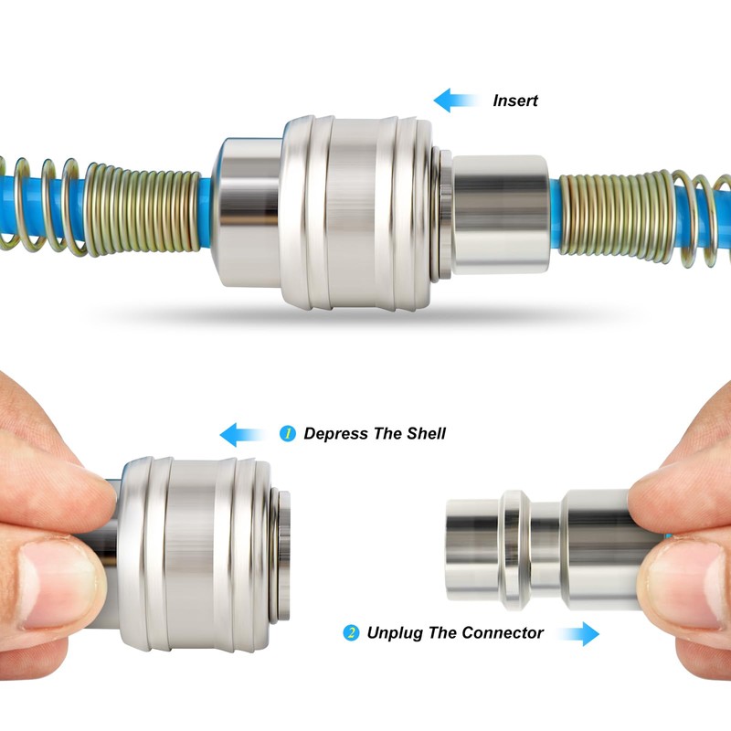 TAILONZ PNEUMATIC 5M PU Air Spiral Hose with 8 mm