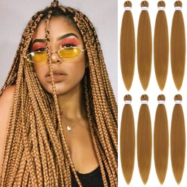 Alrence Pre Stretched Braiding Hair Long Braid 30 Inch 8 Packs Professional Braiding Hair Extensions Synthetic Crochet Twist Braids (30 Inch, 27#)