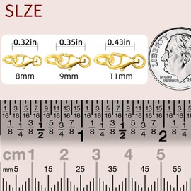 Ofiuny 18K Gold Lobster Clasps for Jewelry Making, 925 Sterling Silver Lobster Claw Clasp with Jump Rings for DIY Necklaces Bracelet Anklet Made in Italy