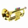Gold Kid Trumpet Toy with 4 Colored Keys Interesting Educational