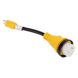 RV Plug Adapter Twisting Locking Receptacle Easily Carry Safety 15A to 50A Plug Adapter With Lock Indicator