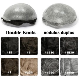 Prótesis Capilar Hombres Tupé(30mm Wave,22R_110%_FREE_8X10)