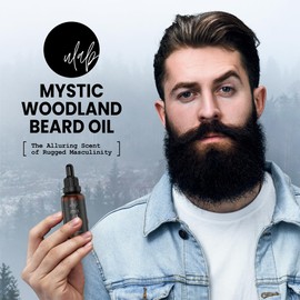 uLab Beard Growth Oil for Men - 30ml, Mystic Woodland Scent Premium Beard Care Oil - Natural Beard Moisturiser, Softener, and Conditioner for Facial Hair