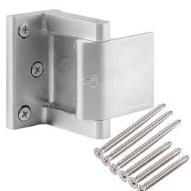 Hotel Security Door Lock with Stainless Steel Screws,Privacy Door Latch for in-Swinging Doors Extra High Home Door Security Lock(Silver-1 Pack)