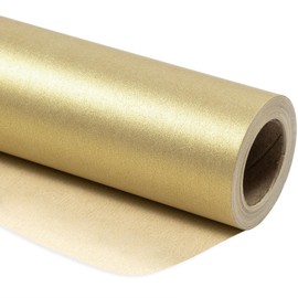 RUSPEPA Gold Matte Wrapping Paper - Solid Color Pearly - luster Paper Perfect for Wedding, Birthday, Valentine's Day, Christmas, Baby Shower, DIY Bouquet -17 Inches X 32.8 Feet
