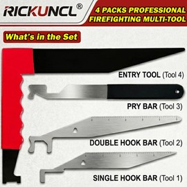 4 Packs Professional Firefighting Multi-Tool Kit, Ultimate Multipurpose Firefighting Tool for First Responders & Firefighters, Heavy-Duty Emergency Rescue Set