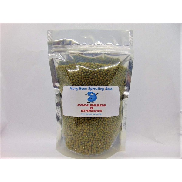 "COOL BEANS n SPROUTS" Brand, Mung Bean Seeds for Sprouting Microgreens,6 Ounces, A superfood Packed with antioxidants and Health-Promoting nutrients. A Family Run USA Business, Jacobs Ladder Ent.