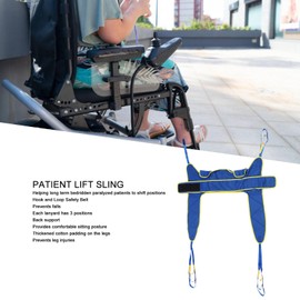 Patient Lift Sling, Patient Transfer Sling, Secure Nylon Buckle 3 Positions Heavy Duty Breathable Bed Sling Effortless Patient Transfer for Disabled Elderly (M)