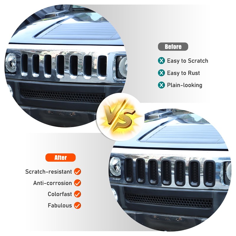 PIUGILH Front Bumper Grill Inserts Mesh Cover Compatible with Hummer