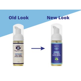 Heyedrate Foaming Tea Tree Face Wash and Eyelid Cleanser for Women - Made With Organic Ingredients & Aloe Vera (3 Pack (1.7 Ounces))