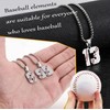 SKQIR Number Necklace for Men Baseball Silver Baseball Jersey Number