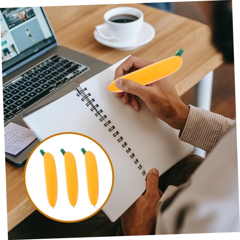 Operitacx 12pcs Banana Shape Ballpoint Pens Multi-function Writing Pens for