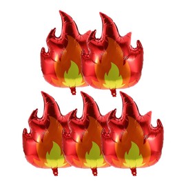 Namvo Pack of 5 Fire Balloons for Parties, Large Foil Balloons with Flames, Firefighter Party Decoration, Suitable for Birthday Party Decorations for Boys and Girls