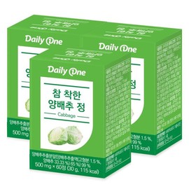 Daily One 데일리원 참 착한 양배추정 500mg X 60정 3통 Daily One Good Cabbage Gummies 500mg X 60 Tablets, 3 Bottles