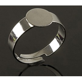 100 Pcs Adjustable 8mm Silver Ring Blanks for Jewellery Making Meets U.K Safety for DIY Crafts Supplies Findings Pads Bases