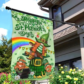 St Patrick's Day Flags for Outside 3x5 Ft Double Sided Irish Lucky Shamrocks Party Flags Durable Polyester St. Patrick's Day Signs for House Indoor Yard Holiday Decoration