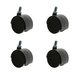 Set of 4 MS Beschläge® Furniture Castors Hard Floor Castors Swivel Castors Diameter 40 mm Plastic with Threaded Screw