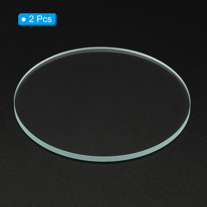 PATIKIL 2.17x0.08 Dia Flashlight Glass Lens, 2 Pcs Polished Edge