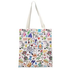 Fairy Tale Fans gift Magic Kingdom Character Collage Tote Bag for Magic Kingdom Lover (Character Collage Tote EU)