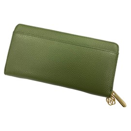 Eclea Pray for Good Luck Cowhide Leather Coin Through Wallet, Green, green