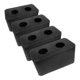 4 Pack Reinforced Rubber Dock Bumper 6” x 3.25” x 3” inch - Molded Rectangle Buffer for Semi, Truck, Trailer, Flatbed (4 Pack)