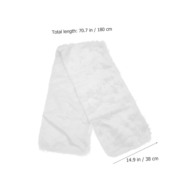 iplusmile 1Pc Plush Christmas Table Runner Decorative White Table Flag