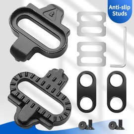 Cleats Bicycle for Shimano SPD Pedals - Shoe Plates for Shimano Pedals SH51 with Non-Slip Plates, 12° Float, Suitable for Mountain Bike Cycling Shoes, with Wrench, 2-Hole Attachment