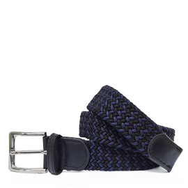 Glamexx24 Unisex Braided Belt, Elastic Fabric Stretch Belt for Men and Women, black-blue