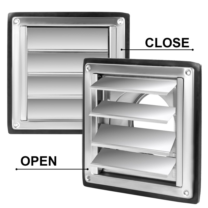 4 Inches Metal Dryer Vent Cover Outdoor Stainless Steel Louvered