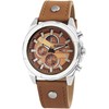 Raptor Men's Chrono-Look Watch with Riveted Bracelet Brown Analogue Date