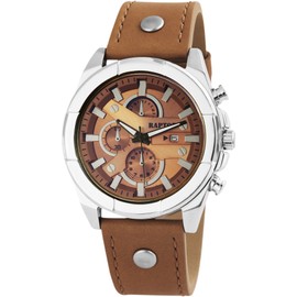 Raptor Men's Chrono-Look Watch with Riveted Bracelet Brown Analogue Date Display 26 cm 48 mm 24 cm, multicoloured, Strap.