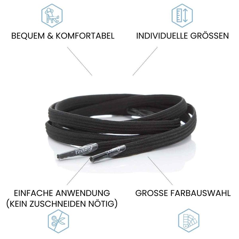 Leazy Flat Elastic Shoelaces - The Flat, Flexible Shoe Strap