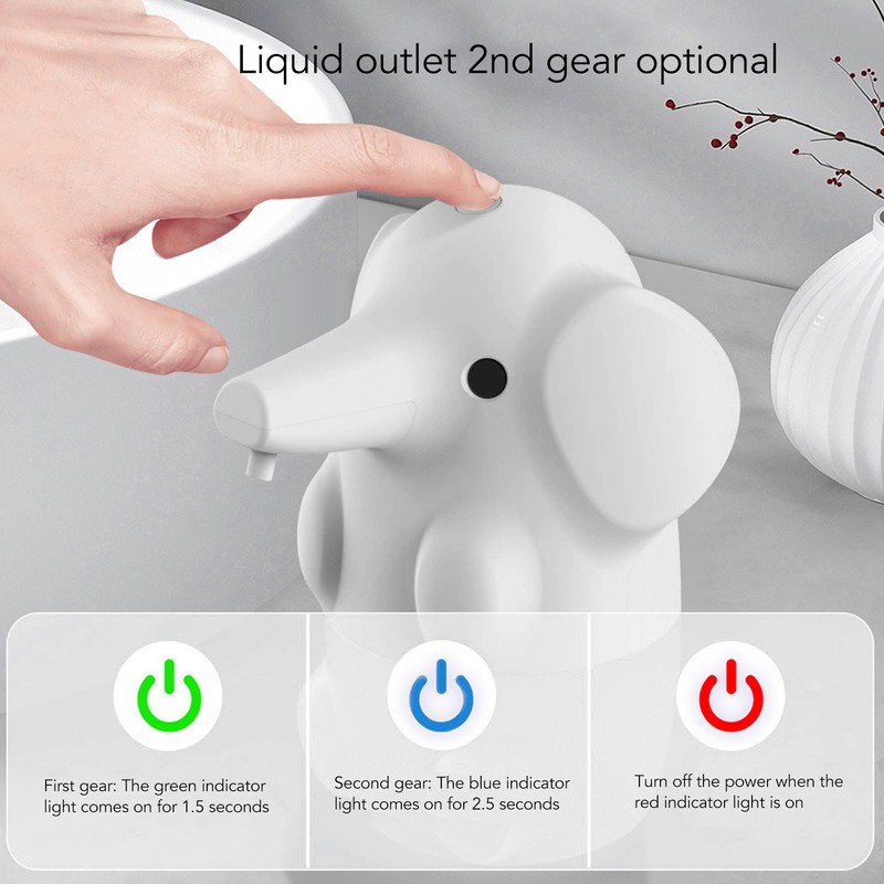Cute Pet Elephant Touchless Soap Dispenser USB Rechargeable Automatic Foaming