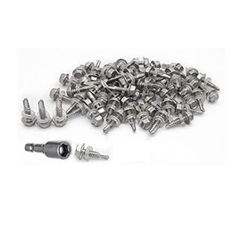 #14 × 1" Hex Washer Head Self Drilling Screws 410 Stainless Steel Self-Tapping Screws 50pcs