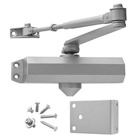 Door Closer for Interior and Light Commercial Door Use Power Size #3 Cast Aluminum Standard Duty Door Closer Automatic Closing and Latching Aluminum Finish Lawrence Hardware LH303
