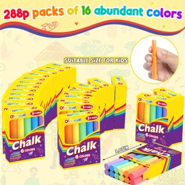 432 Count Colored Chalk, 36 Packs Color Chalk Bulk, Bulk Chalkboard Chalk School Supplies for Teachers, Classroom Prizes, Goodie Bags Stuffers, Party Favors, Back to School Gifts for Students Kids