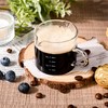 Emlim Espresso Double Spout Glass Coffee Cups with Handle -