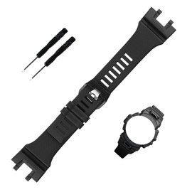 Topuly 29mm×17mm Resin Watch Band Compatible for Casio GBA900 GBA-900 Strap Wirstband accessories replacement for Men and Women, Black