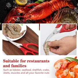 Kitchen Seafood Scissors for Crab Legs, 6 Pack Crab Leg Scissors Lobster Shell Cracker, Lobster Shrimp Crayfish Crawfish Scissors Fish Scissors, Seafood Crab Legs Crackers and Tools