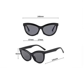 TECH-LINE-DIRECT FASHION ACCESSORIES Cat Eye Sunglasses for Women, 100% UV Protection Retro Narrow Pointy Cateye Womens Sunglasses 2025 (Black Frame + Black Lens)