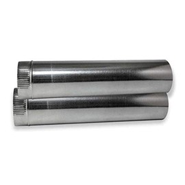 2 Pack 10"Round x24" Long - Round Duct Sheet Metal Pipe - 30 Gauge Galvanized - Crimped End Connection [2 pcs 2']