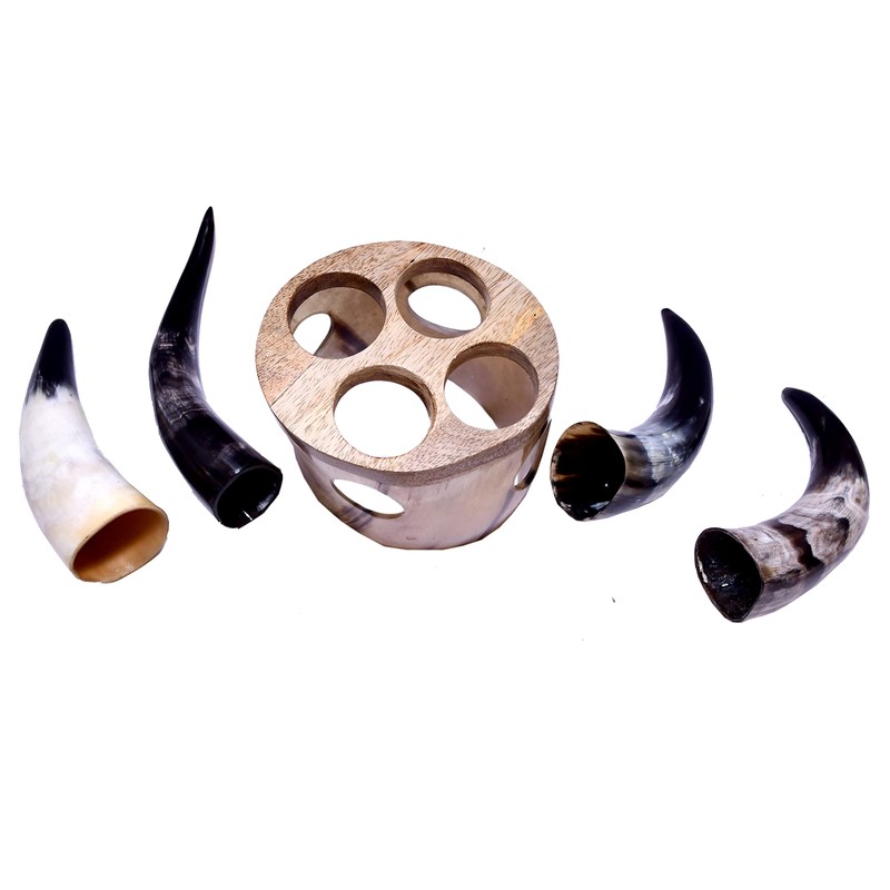 Ancient Style Drinking Viking Horns Set Of 4 Mead Ale