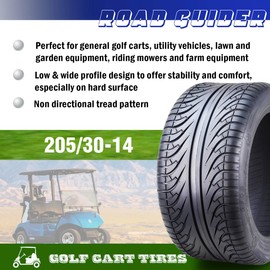 ROADGUIDER 205/30-14 Golf Cart ATV Tires 4 Ply 205/30x14 -Set 2-14038